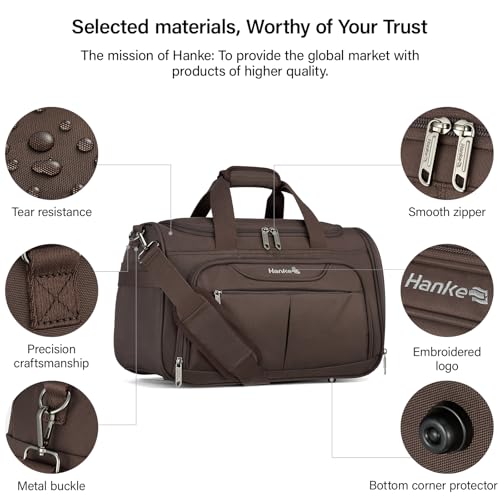Small Underseat Carry On Luggage Bags for Travel with 10 Pockets (Coffee / Underseat Carry-On)