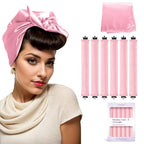 Overnight Hair Curlers Heatless Curls (Pink(Pack of 6))