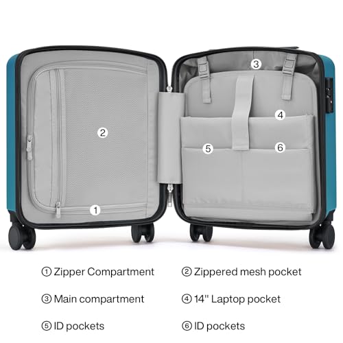 16 Inch Underseat Small Carry On Luggage (Caribbean Blue / 16 Inch)