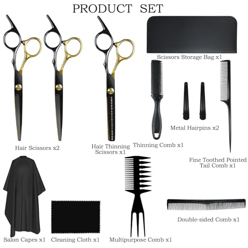 12 PCS Hair Cutting Scissors Set