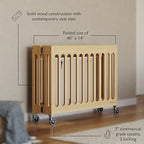 Boutique Folding Mini Wooden Baby Hotel Crib (Natural)