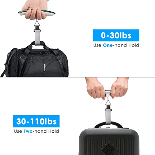 Digital Luggage Scale Vacation Travel Essentials Accessories Gifts for Traveler Portable Suitcase Handheld Weight Scale 110 lbs Hanging Baggage Travel Must Haves (Green)