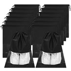12PCS Shoe Bags for Travel (12 Pack - Black)