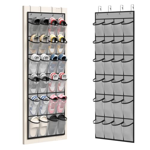 Over the Door Shoe Organizer (Grey-1pack of 24 pocket)