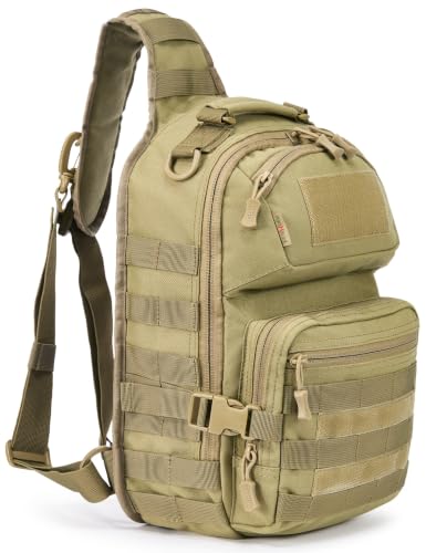 15L Tactical Sling Bag for Men (Tan)