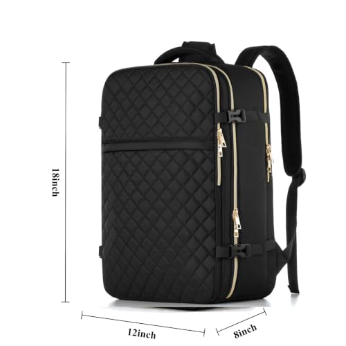 Large Travel Backpack Women (17.3 inch / Black)