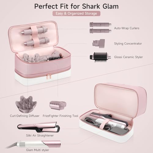 Travel Hair Dryer Case for Shark Glam (Pink)