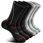 Men 6 Pack Athletic Compression Crew Socks for Running Gym Sports (8-10 / Gray Heather/Black 3716)