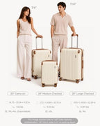 Luggage Set Light and Durable Hardshell (Caramel Ivory2.0 / 3-Piece Set (20/24/28))