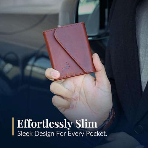 Full Grain Leather Wallet for Men (Cognac Brown)