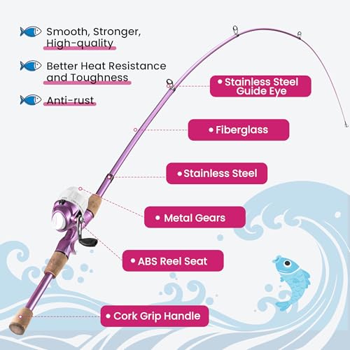 Kids Fishing Pole (Metallic Pink)