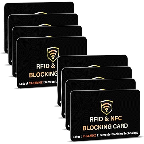 8 Pack RFID Blocking Card for Credit Debit ID Card (Black)