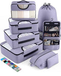 8 Set Packing Cubes for Travel Essentials (04 Purple Gray)