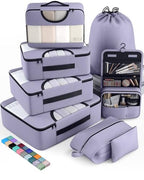 8 Set Packing Cubes for Travel Essentials (04 Purple Gray)