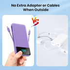 Portable Charger Power Bank for iPhone with Built (Purple)