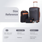 Luggage Sets 3Piece (Black / 3 Piece Sets (20/BP/TB))