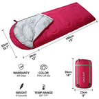 3 4 Season Sleeping Bag for Adults & Teens (Pink / 87*33)