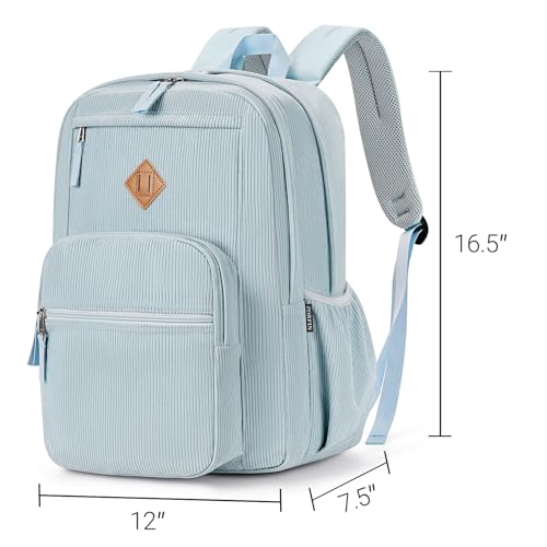 26L Backpack for College (Sky Blue Corduroy / 16.5 Inch)