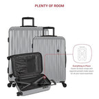 7272 Energie Hardside Expandable Luggage with Spinner Wheels (3-Piece Set (19/24/27) / Silver)