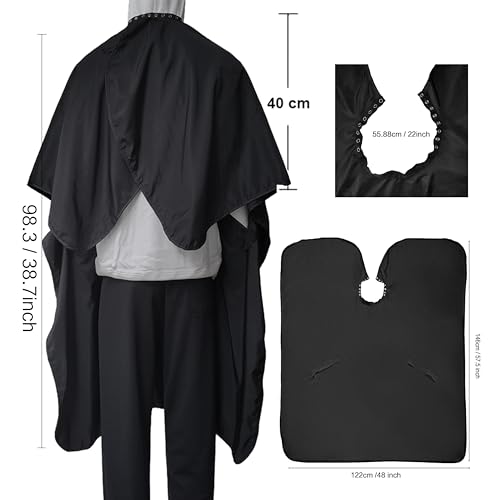 Salon Professional Barber Cape with Multi Position Snap Closure Hair Cutting Kits Thin Hairdressing Capes for Unisex 47” * 56” (47 * 56)