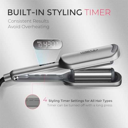 Curling Iron Hair Crimper Waver (Grey / 1.25 Inch)