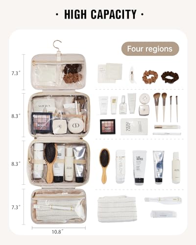 Toiletry Bag with Hanging Hook (A-Beige)