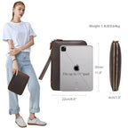 Full Grain Leather Travel Cable Accessories Bag (Brown)