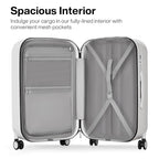 24 Inch Checked Luggage PC Hardshell Suitcases with Wheels for Travel Woman Men (Smoke White TSA2 / 24-inch)
