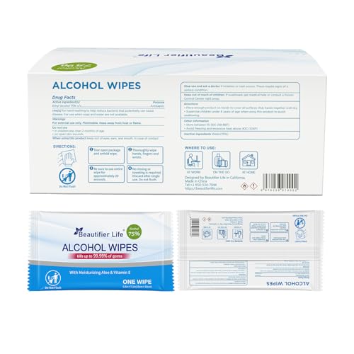 100 Count Individually Packed Hand Sanitizing Wipes (100 Count (Pack of 1))