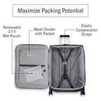 UpLIFT Lightweight Large Checked Softside Luggage with Spinner Wheels (Large Checked / Black)