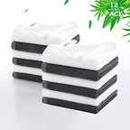 Wash Cloth 12 Ct (White & Grey / 13x13 inch-12 Pack)