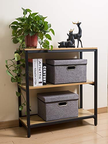 Collapsible Storage Containers with Lids [5 (Gray / M(5-Pack))