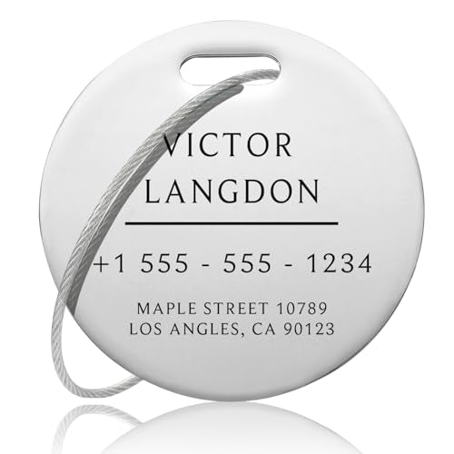 Stainless Luggage Tags for Suitcases (Elegant Circle-silver)