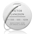 Stainless Luggage Tags for Suitcases (Elegant Circle-silver)