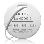 Stainless Luggage Tags for Suitcases (Elegant Circle-silver)