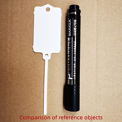 100pcs Reusable Blank Plastic Tags Ties Key Tags 1.45"*2.48" Serrated Tension Sealing Strap with Large Label Plastic Tie Mark Label Waterproof Hang Sign Write on Tag (White)