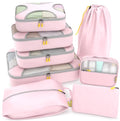 8 Set Packing Cubes for Travel (8 Set - Petal Pink / Set of 8)