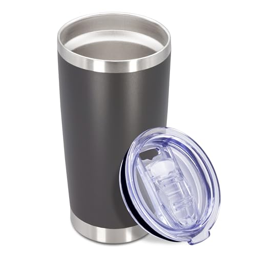 20oz Tumbler Insulated Coffee Tumblers with Lid Stainless Steel Grey 1P (Gray)