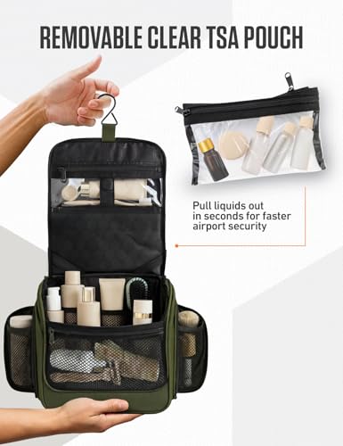 Hanging Travel Toiletry Bag (Dark Green)