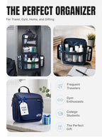 Travel Toiletry Bag for Men and Women (L Navy Blue)
