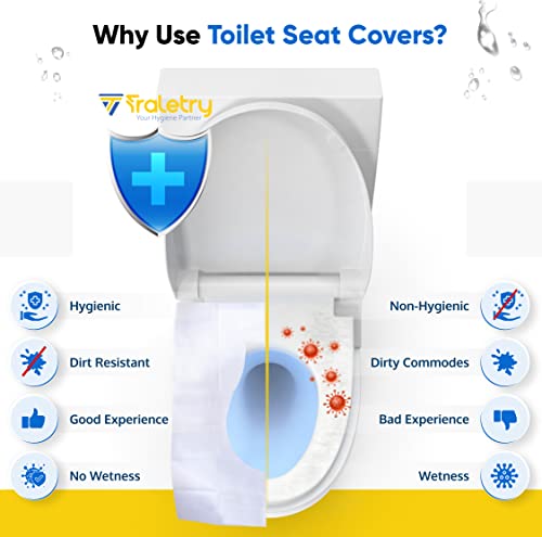 Toilet Seat Covers Disposable Flushable Travel Pack of 100 (XL (Pack of 100))