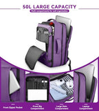 Carry On Backpack Airline Approved (Purple / 17.3 Inch (20''x13''x10''))