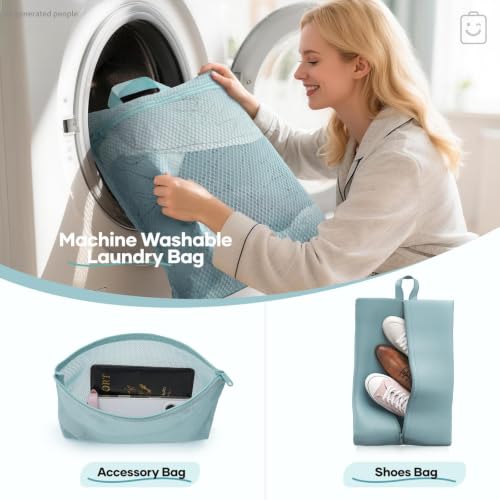 9 11 Set Compression Packing Cubes for Travel Essentials (Blue Gray / 9 set)
