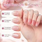 Beetles Pink Jelly Gel Polish Set with Chrome Powder (A - Sheer | Pink | La Ballerine)