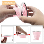 2 Pack Silica gel Collapsible Travel Cup 270ml (Pink & Green)