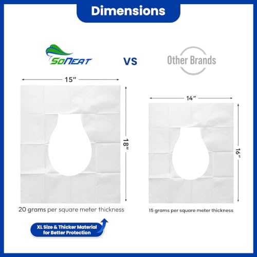 Disposable Toilet Seat Covers Flushable XL 50 Pack (X-Large (Pack of 50))