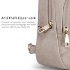 Crossbody Bags for Women Anti Theft Small Sling Handbag with Zipper Lock Vegan Leather RFID Blocking Chest Pure (Grey)