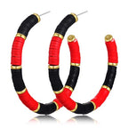 Game Day Earrings Football Baseball Earrings for Women Sports Team Heishi Hoop Earring Football Accessories Outfits Cheer Mom Essentials Fall Sports Must Haves Cheer Gifts (Red Black)
