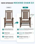 HDPE Oversized Rocking Chair Outdoor (Brown / 1 Pack)