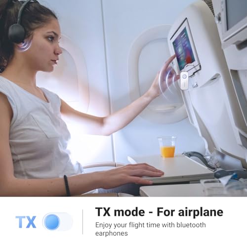 Airplane Bluetooth 6.0 Transmitter Receiver for 2 Airpods or Headphones
